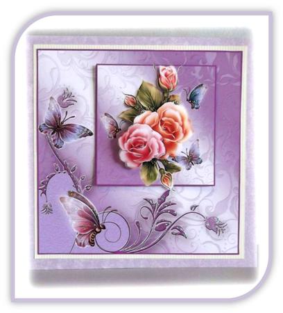 Roses on Shimmering Lilac Topper by Rae Trees
