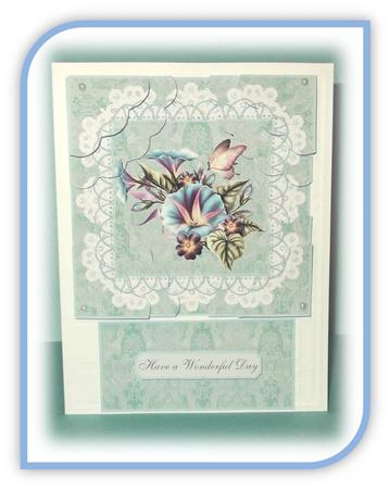 Morning Glory Lace & Pearls Scalloped Corner Stacker by Rae Trees