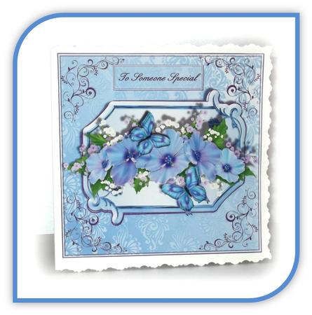 Beautiful Blue Petunias Card Topper by Rae Trees