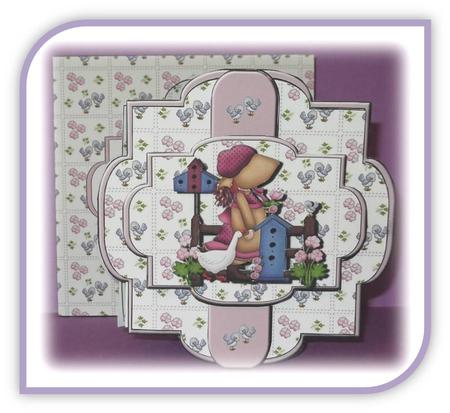 Shaped Layered Card - Sunbonnet Girl by Rae Trees