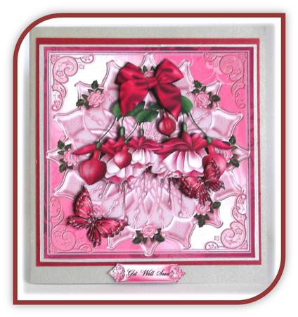 Fushia's on Satin Style Card Topper/front by Rae Trees