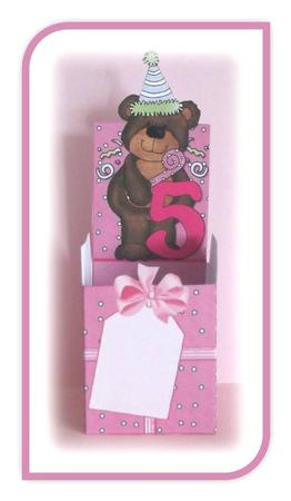 Birthday Girl Age 5 Party Favour Place Setting Gift Box by Rae Trees