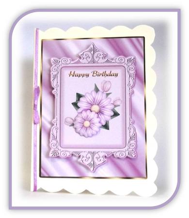 Lilac Daisies Card Front by Rae Trees