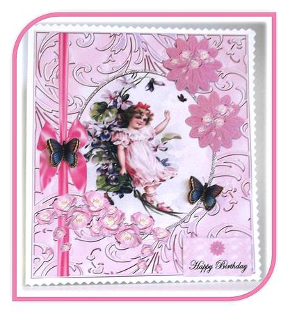 Vintage Girl in Pink by Rae Trees