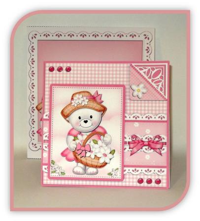 8 x 8 Teddy Tess's Bonnet Kit with 3D Decoupage by Rae Trees