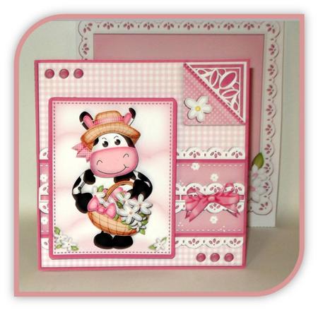 8 x 8 Milly Moo Cow's Bonnet Kit with 3D Decoupage by Rae Trees