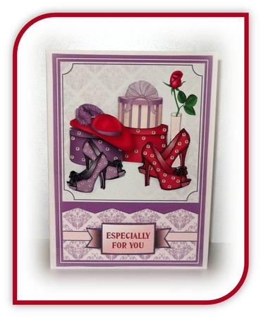 Red Hat with Daisy Shoes A5 Card Kit by Rae Trees