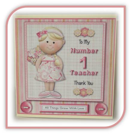 To My Number 1 Teacher Thank You Quick Card + Insert by Rae Trees
