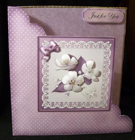 Apple Blossom Cut and Fold Corner Card by Rae Trees