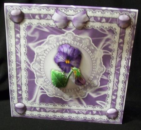 Satin, Pearls, Ribbon 'n Lace Cut & Fold Quick Card by Rae Trees