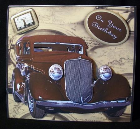 Vintage Car with Tom Tom and Sentiments by Rae Trees
