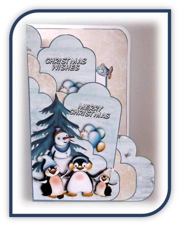 Playing Penguins Scalloped Pocket Card Kit by Rae Trees