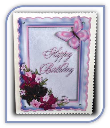 Clematis Fantasy - 3D Frame Card Front by Rae Trees