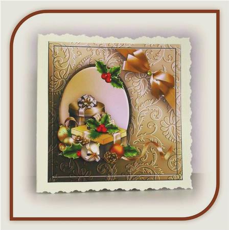 Christmas Gifts Decoupage Card by Rae Trees