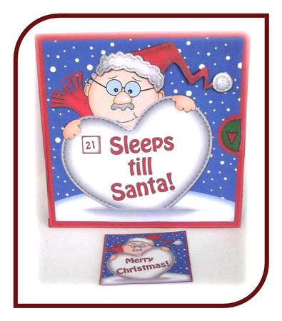 3D Xmas Bert Sleeps Till Santa Countdown Moveable Card by Rae Trees