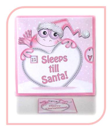 3D Xmas Frog Sleeps Till Santa Countdown Moveable Card by Rae Trees
