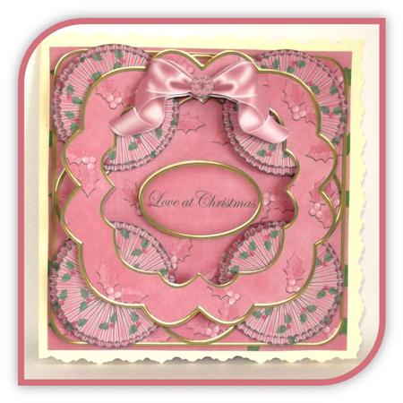 Red Holly Love at Christmas 3D Rosette 8in Cf Kit by Rae Trees