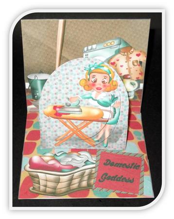 Domestic Goddess Stand-up Element Easel Card by Rae Trees