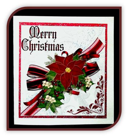 Red Poinsettia, Ribbons and Bows by Rae Trees