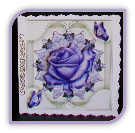 The Blue Rose Topper on Pastel Mint Frame Card Topper by Rae Trees