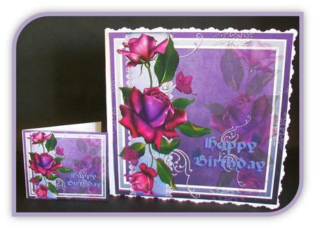 Mirrored Twilight Roses Topper and Gift Tag by Rae Trees
