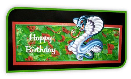 Cobra Snake in the Jungle Over the Top Large Card by Rae Trees