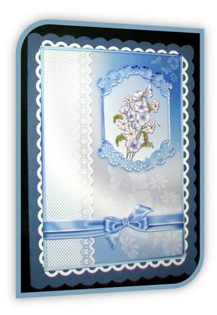 Field Flowers & Lace Decoupage Card Front/topper by Rae Trees