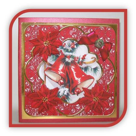 Christmas Bells Red Christmas Fancy 8in Decoupage Cf Kit by Rae Trees