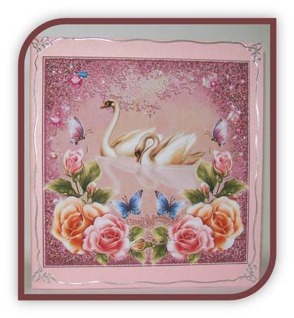 Swans Card Topper for Wedding Day/wedding Anniversary by Rae Trees