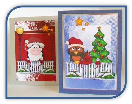 2 Animal Christmastoppers by Rae Trees