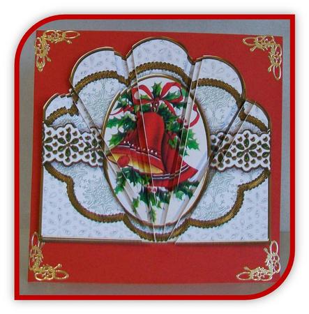 Christmas Bells Green Flake Anglaise Deco Stacker by Rae Trees