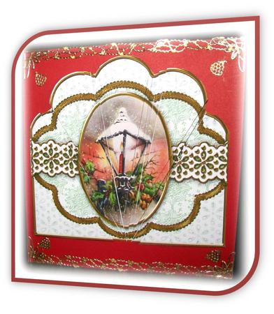 Christmas Lantern Green Flake Anglaise Deco Stacker by Rae Trees