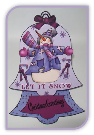 Purple Snowmen Bell Easel Kit by Rae Trees
