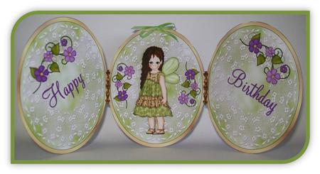 Pretty Petal Fairy - Tri-fold Card with Decoupage by Rae Trees