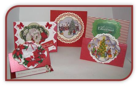 Four Vintage Christmas Scenes by Rae Trees