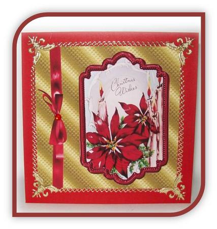 Christmas Candles and Red Poinsettias by Rae Trees