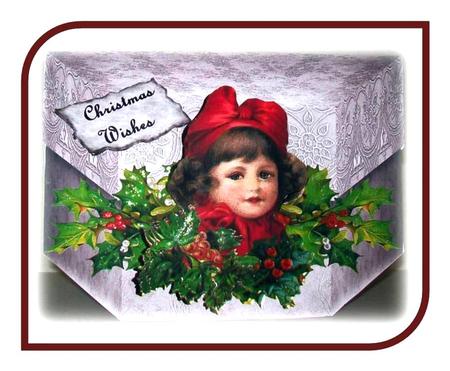 Boxcard Vintage Christmas Girl by Rae Trees