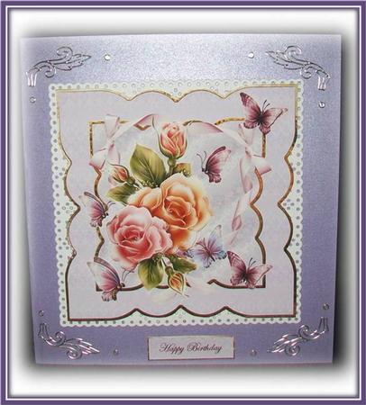Pastel Roses and Butterfly by Rae Trees