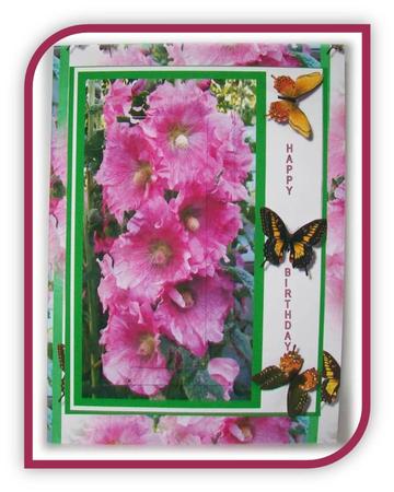 My Garden Hollyhocks Backing Sheet by Rae Trees