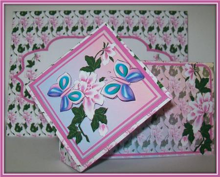Twist Turn Card - Pink Vine Flowers by Rae Trees