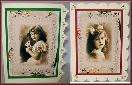 Simply Adorable Vintage Girls Two Toppers by Rae Trees