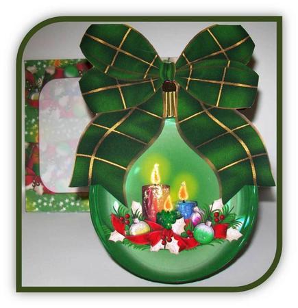 Bauble-shape Gift Card Kit - Green Candles by Rae Trees