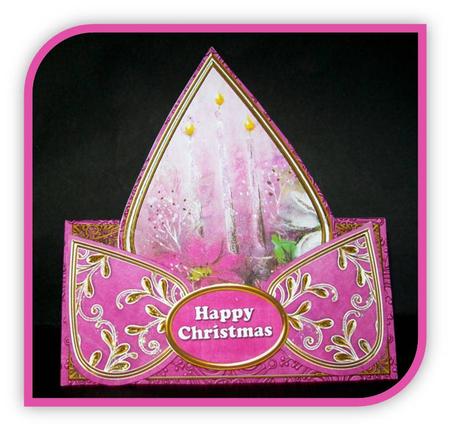 Pink Candles Happy Christmas Teardrop Trio Kit by Rae Trees
