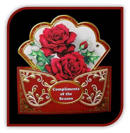 Christmas Roses Compliments of the Season Scallop Trio Kit by Rae Trees