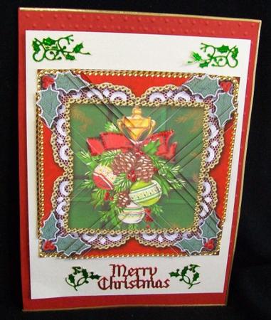 Christmas Knocker 2 Vintage Lace Mini 4in Triangle Stacker by Rae Trees
