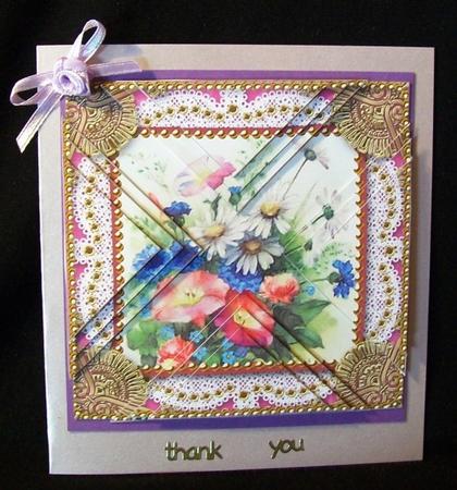 Wildflowers Vintage Lace Mini 4in Triangle Stacker by Rae Trees