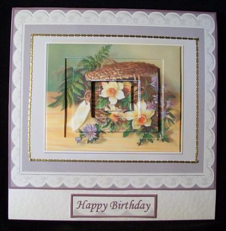 Basket of Flowers Concentric Pyramid Panel by Rae Trees