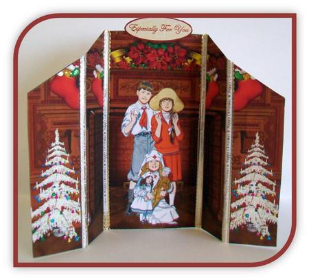 Christmas Portrait Theatre Fold Card by Rae Trees