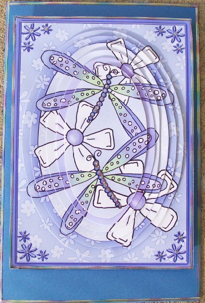 A4 Dreamy Dragonflies in Blue Pyramage Kit by Rae Trees