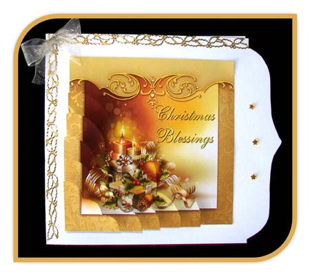 Christmas Blessings -  Stunning Corner Stacker Card by Rae Trees